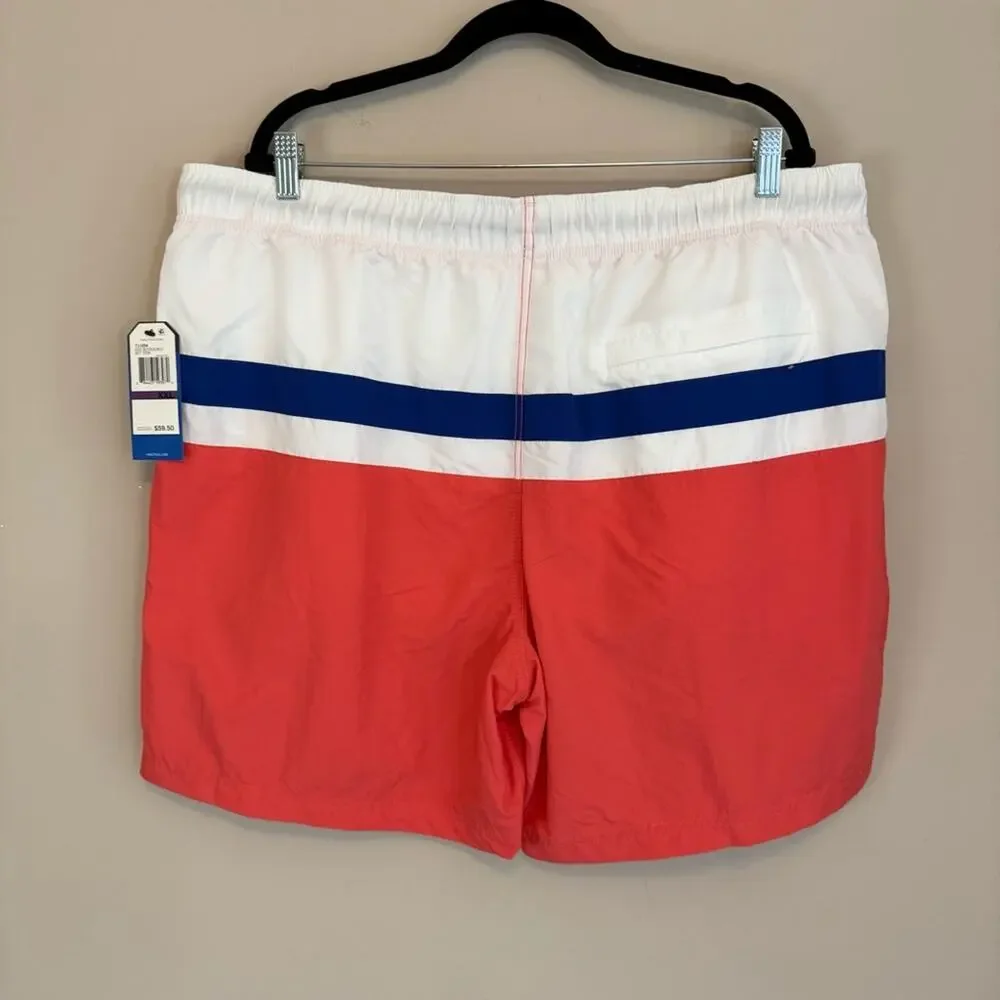 Nautica Men's Colorblock Elastic Waist Quick Dry Swim Trunks Shorts Size XXL‎
